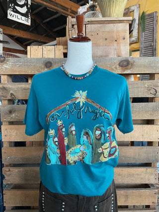 Callie's Oh Holy Night Nativity Tee-Women > Tops > Tshirts > Graphic-Texas True Threads-Stuffology - Where Vintage Meets Modern, A Boutique for Real Women in Crosbyton, TX