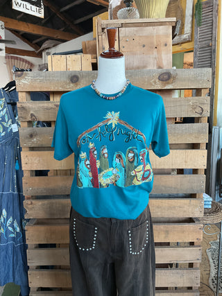 Callie's Oh Holy Night Nativity Tee-Women > Tops > Tshirts > Graphic-Texas True Threads-Stuffology - Where Vintage Meets Modern, A Boutique for Real Women in Crosbyton, TX