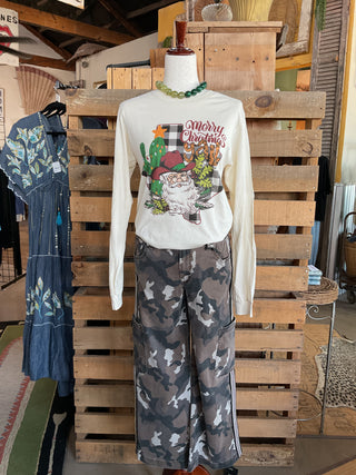 Merry Christmas Y'all Long Sleeve Tee-Women > Tops > Tshirts > Graphic-Branded Cotton-Stuffology - Where Vintage Meets Modern, A Boutique for Real Women in Crosbyton, TX