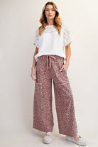 Antique Rose Animal Print Knit Pants-Pants-Easel-Stuffology - Where Vintage Meets Modern, A Boutique for Real Women in Crosbyton, TX