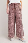 Antique Rose Animal Print Knit Pants-Pants-Easel-Stuffology - Where Vintage Meets Modern, A Boutique for Real Women in Crosbyton, TX