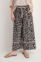 Animal Print Mineral Washed Terry Knit Pants-Pants-Easel-Stuffology - Where Vintage Meets Modern, A Boutique for Real Women in Crosbyton, TX