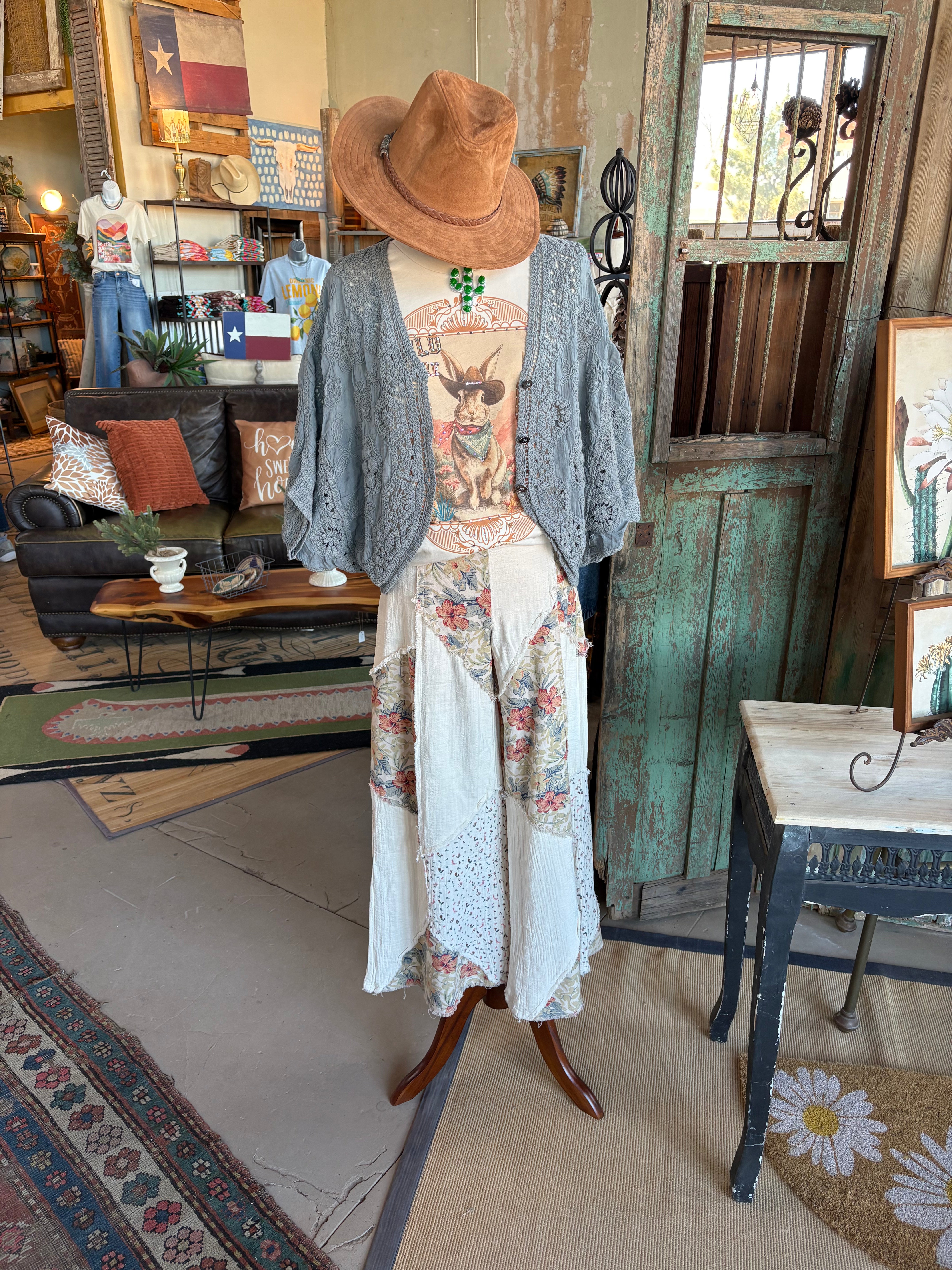 Printed Patchwork Double Gauze Pants – Natural-Pants-Pol Clothing-Stuffology - Where Vintage Meets Modern, A Boutique for Real Women in Crosbyton, TX