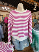Striped Lightweight Spring Pullover Top-Zenana-Stuffology - Where Vintage Meets Modern, A Boutique for Real Women in Crosbyton, TX