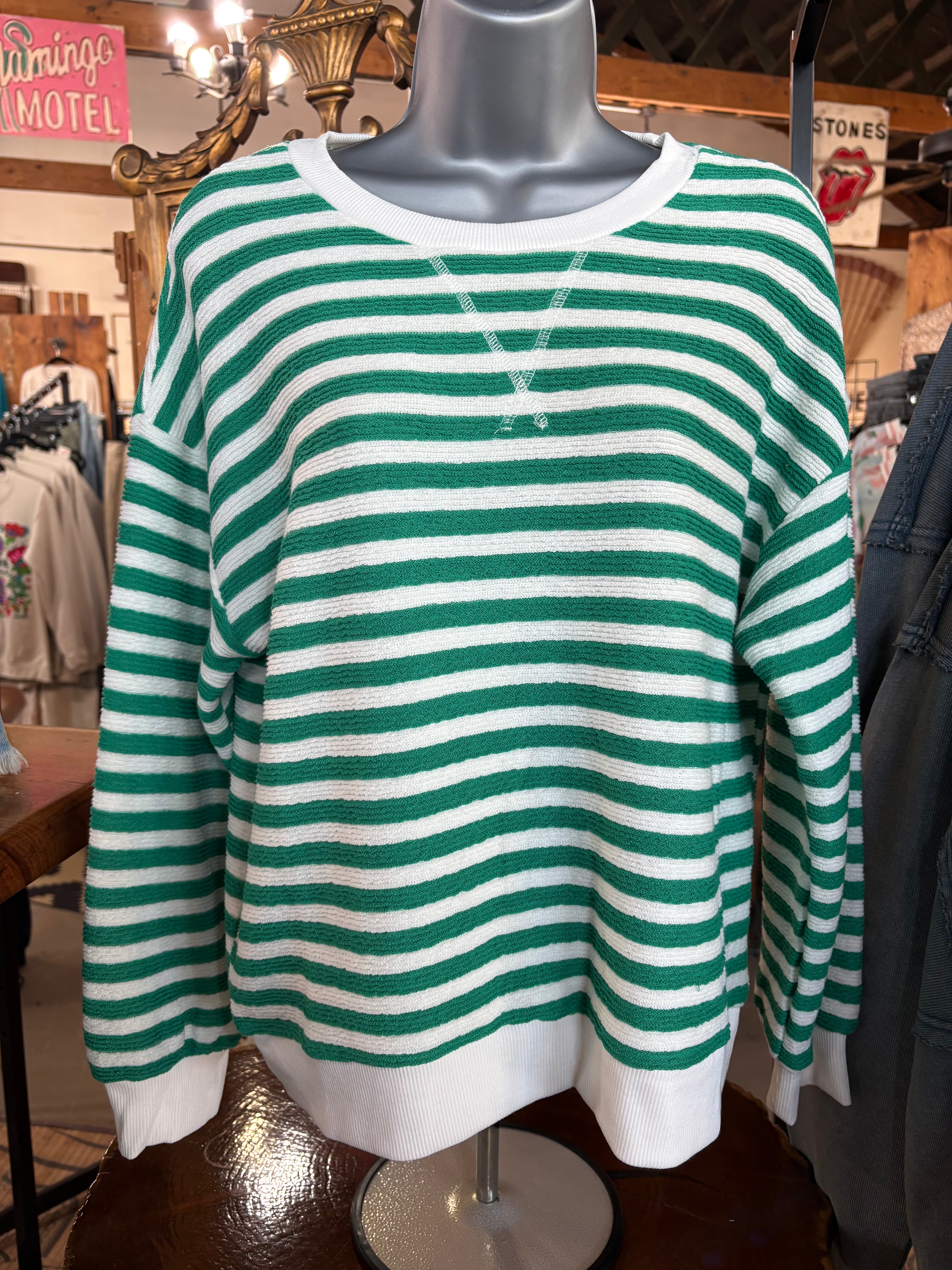 Striped Lightweight Spring Pullover Top-Zenana-Stuffology - Where Vintage Meets Modern, A Boutique for Real Women in Crosbyton, TX