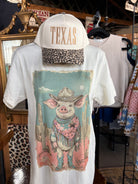 Boss Hog Pig Tee with Crystals-Women > Tops > Tshirts > Graphic-Stuffology Boutique -Stuffology - Where Vintage Meets Modern, A Boutique for Real Women in Crosbyton, TX