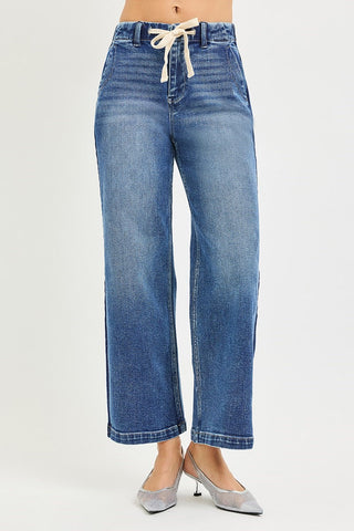 Tummy Control High-Rise Crop Wide Leg Jeans-Jeans-Risen Jeans-Stuffology - Where Vintage Meets Modern, A Boutique for Real Women in Crosbyton, TX