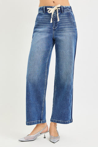 Tummy Control High-Rise Crop Wide Leg Jeans-Jeans-Risen Jeans-Stuffology - Where Vintage Meets Modern, A Boutique for Real Women in Crosbyton, TX