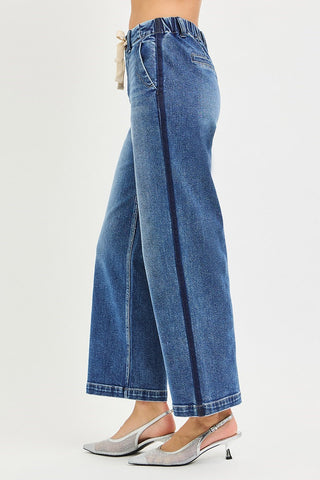 Tummy Control High-Rise Crop Wide Leg Jeans-Jeans-Risen Jeans-Stuffology - Where Vintage Meets Modern, A Boutique for Real Women in Crosbyton, TX