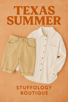 DISTRESSED SAND DUNE BERMUDA SHORTS-BERMUDA SHORTS-ZENANA-Stuffology - Where Vintage Meets Modern, A Boutique for Real Women in Crosbyton, TX