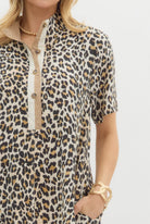 Leopard Print Short Sleeve Dress-Dresses-Entro-Stuffology - Where Vintage Meets Modern, A Boutique for Real Women in Crosbyton, TX