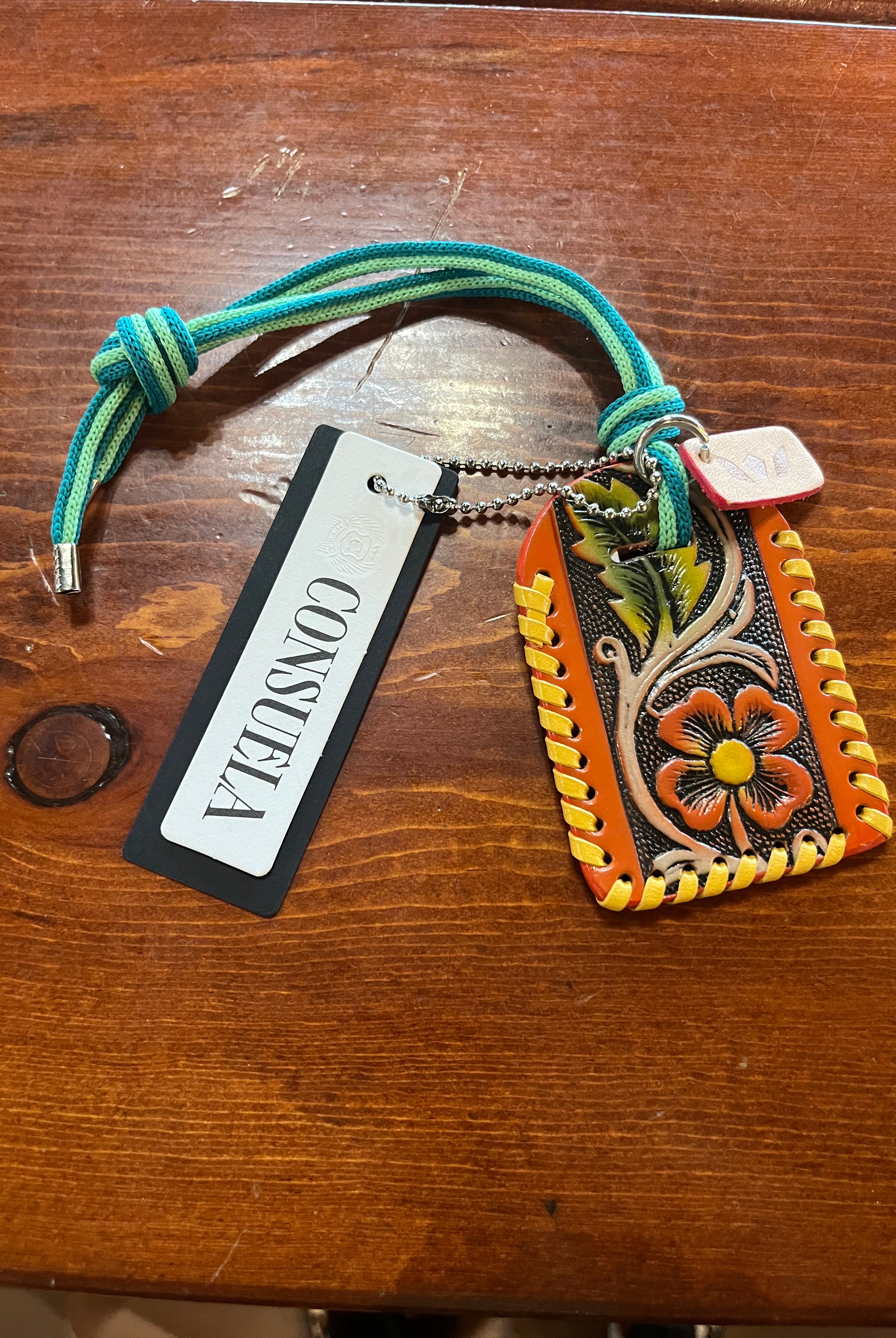 Consuela Luggage Tag, Leather Yellow and Tan | Stuffology Boutique-Luggage Tags-Consuela-Stuffology - Where Vintage Meets Modern, A Boutique for Real Women in Crosbyton, TX