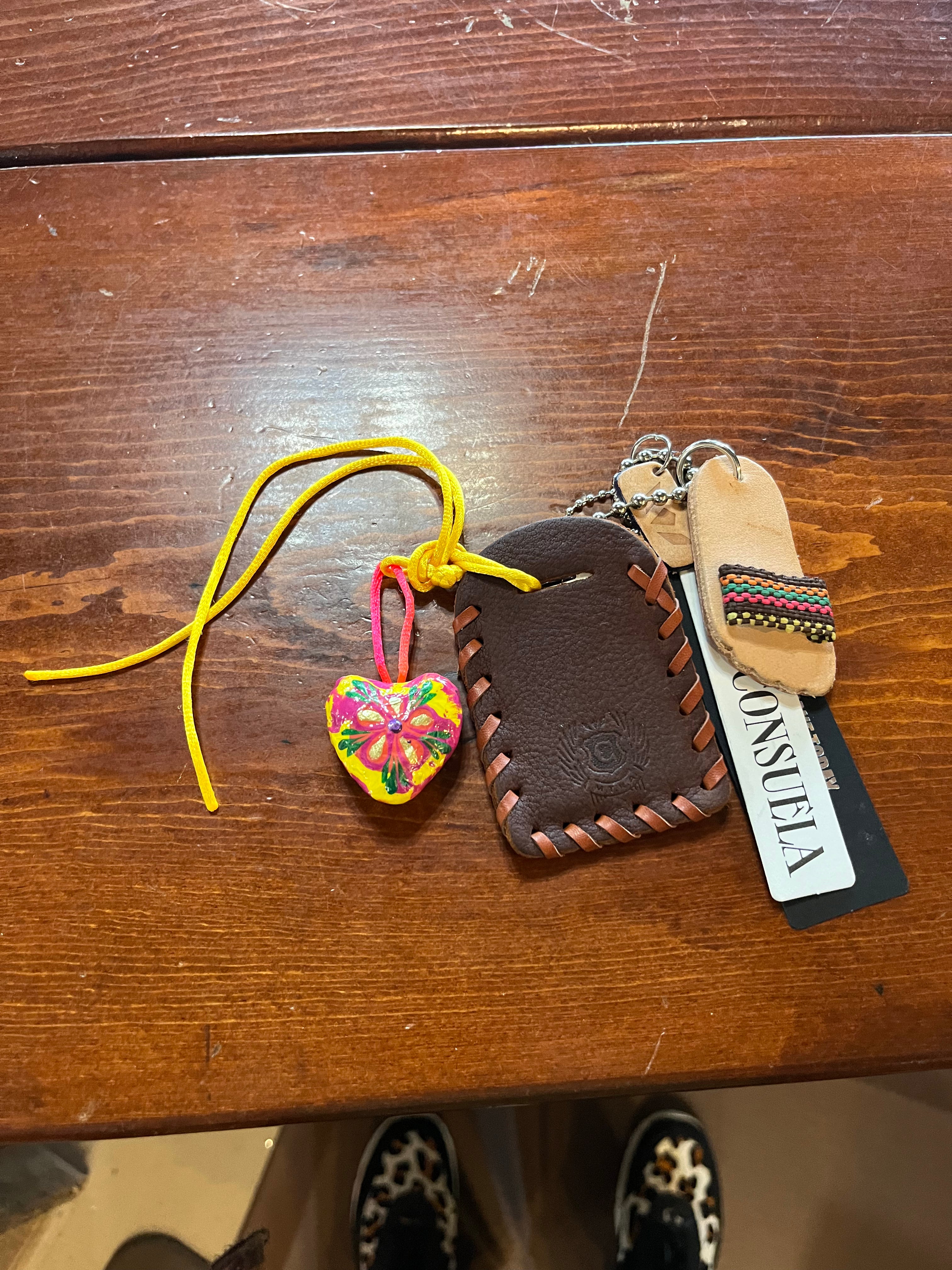 Consuela Brown Leather with Sandal Luggage Tag | Stuffology Boutique-Handbags-Consuela-Stuffology - Where Vintage Meets Modern, A Boutique for Real Women in Crosbyton, TX
