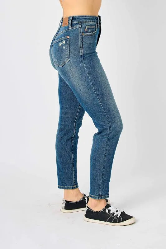 JUDY BLUE HIGH WAIST SLIM FIT JEANS (TUMMY CONTROL) | Stuffology Boutique-Jeans-Judy Blue-Stuffology - Where Vintage Meets Modern, A Boutique for Real Women in Crosbyton, TX