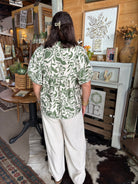 Green and Natural Botanical Puff Sleeve Top-Top-Umgee-Stuffology - Where Vintage Meets Modern, A Boutique for Real Women in Crosbyton, TX