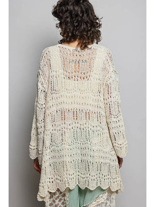 POL Clothing Crochet Weave Boho Cardigan-Cardigan-POL Clothing-Stuffology - Where Vintage Meets Modern, A Boutique for Real Women in Crosbyton, TX
