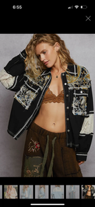 POL Clothing Black Boho Patchwork Jacket-Jackets-POL Clothing-Stuffology - Where Vintage Meets Modern, A Boutique for Real Women in Crosbyton, TX