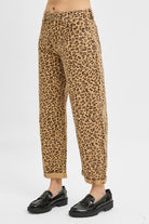 Leopard Print Barrel Pants-Jeans-Risen Jeans-Stuffology - Where Vintage Meets Modern, A Boutique for Real Women in Crosbyton, TX