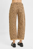 Leopard Print Barrel Pants-Jeans-Risen Jeans-Stuffology - Where Vintage Meets Modern, A Boutique for Real Women in Crosbyton, TX