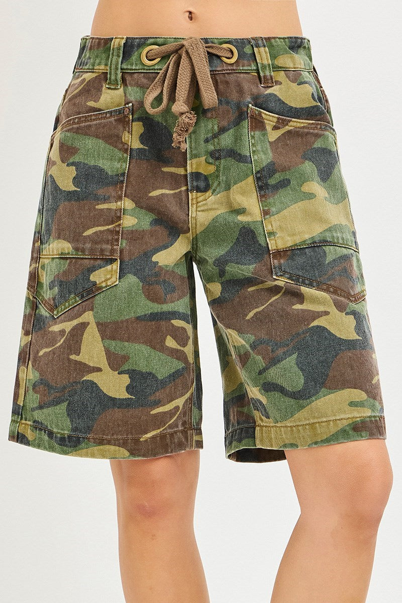 Risen Camo Jorts-Shorts-Risen Jeans-Stuffology - Where Vintage Meets Modern, A Boutique for Real Women in Crosbyton, TX