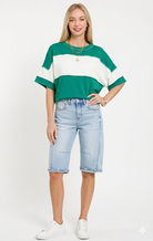 FRENCH TERRY COLOR BLOCK EXPOSED SEAM TOP-Zenana-Stuffology - Where Vintage Meets Modern, A Boutique for Real Women in Crosbyton, TX