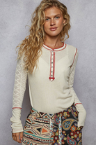 POL Clothing Vintage Stitch Thermal Henley Top-Top-POL Clothing-Stuffology - Where Vintage Meets Modern, A Boutique for Real Women in Crosbyton, TX