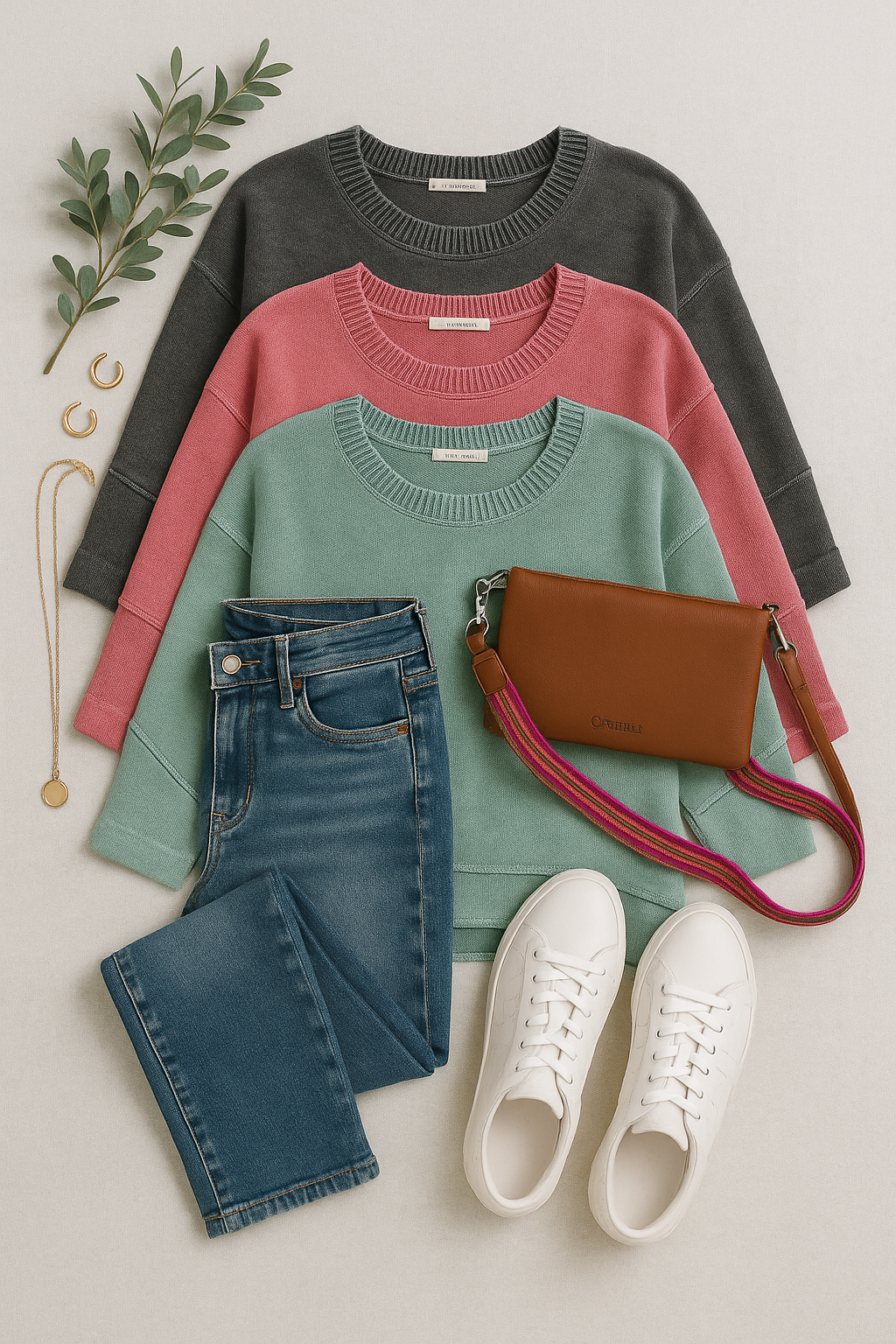 GREEN WASHED BOXY 3/4 SLEEVE SWEATER-Sweaters-Stuffology Boutique -Stuffology - Where Vintage Meets Modern, A Boutique for Real Women in Crosbyton, TX