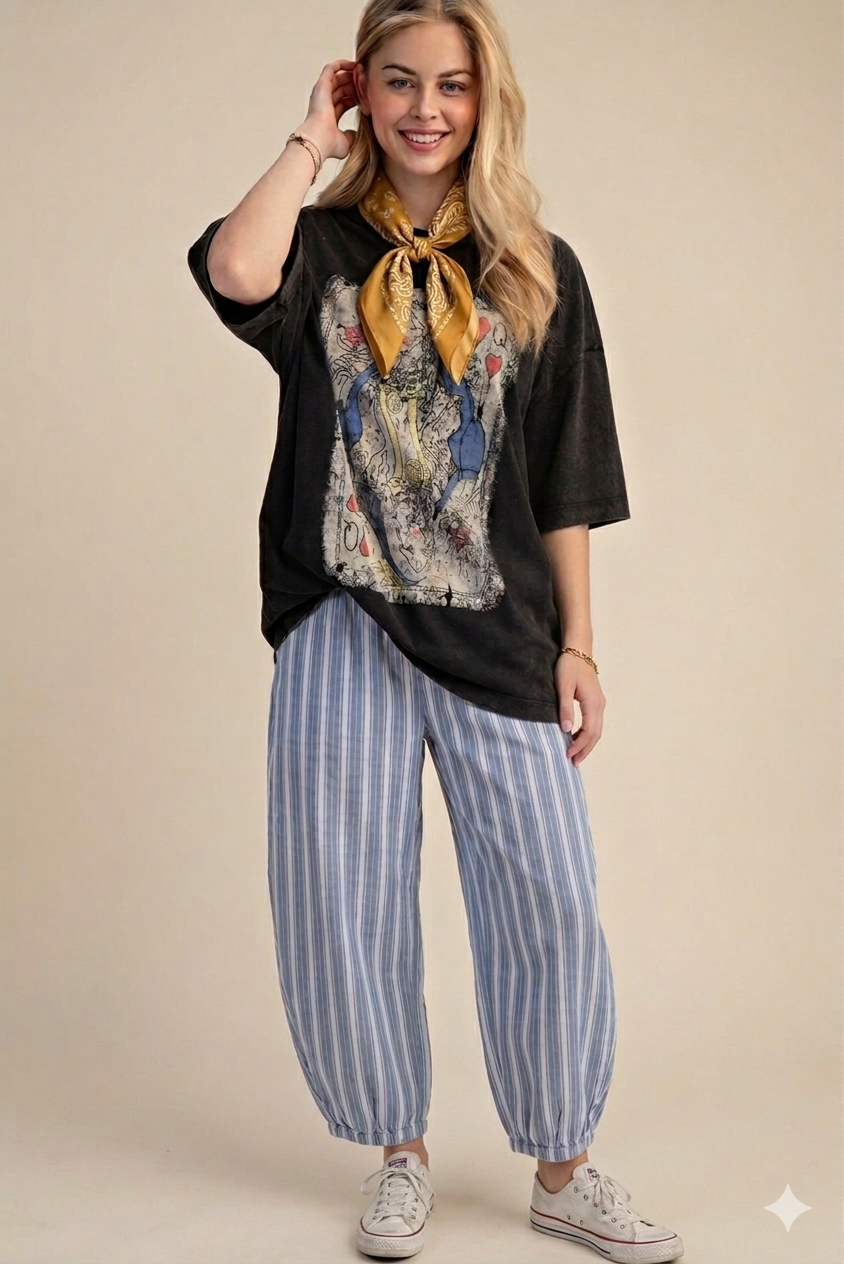 Stripe Relaxed Pants-Pants-Oddi-Stuffology - Where Vintage Meets Modern, A Boutique for Real Women in Crosbyton, TX