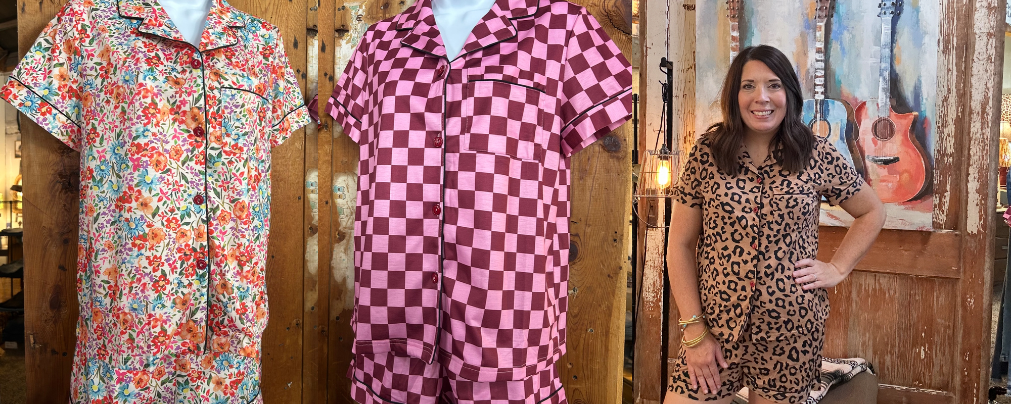 Checkered Pajama Set-Tickled Teal-Stuffology - Where Vintage Meets Modern, A Boutique for Real Women in Crosbyton, TX