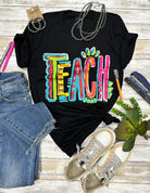 Callie's Teach Tee by Texas True Threads / Stuffology Boutique-Graphic Tees-Texas True Threads-Stuffology - Where Vintage Meets Modern, A Boutique for Real Women in Crosbyton, TX