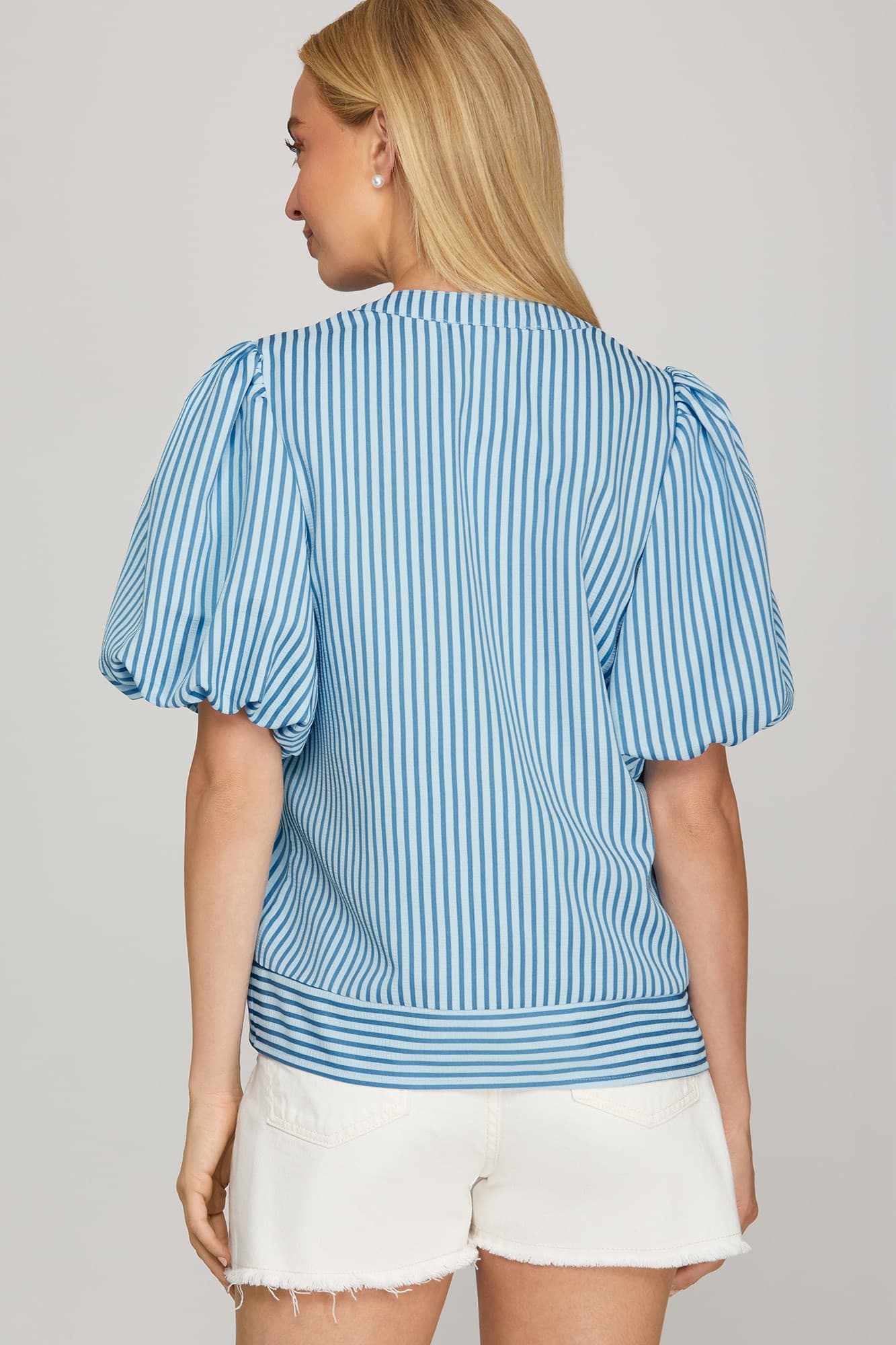 Blue Stripe Everyday Top-stripe top-She and Sky-Stuffology - Where Vintage Meets Modern, A Boutique for Real Women in Crosbyton, TX