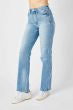 Judy Blue High Waist Tummy Control contrast Wash Straight Jeans-Stuffology Boutique -Stuffology - Where Vintage Meets Modern, A Boutique for Real Women in Crosbyton, TX