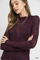 Lace Sheer Long Sleeve Top-MESH TOP-Umgee-Stuffology - Where Vintage Meets Modern, A Boutique for Real Women in Crosbyton, TX