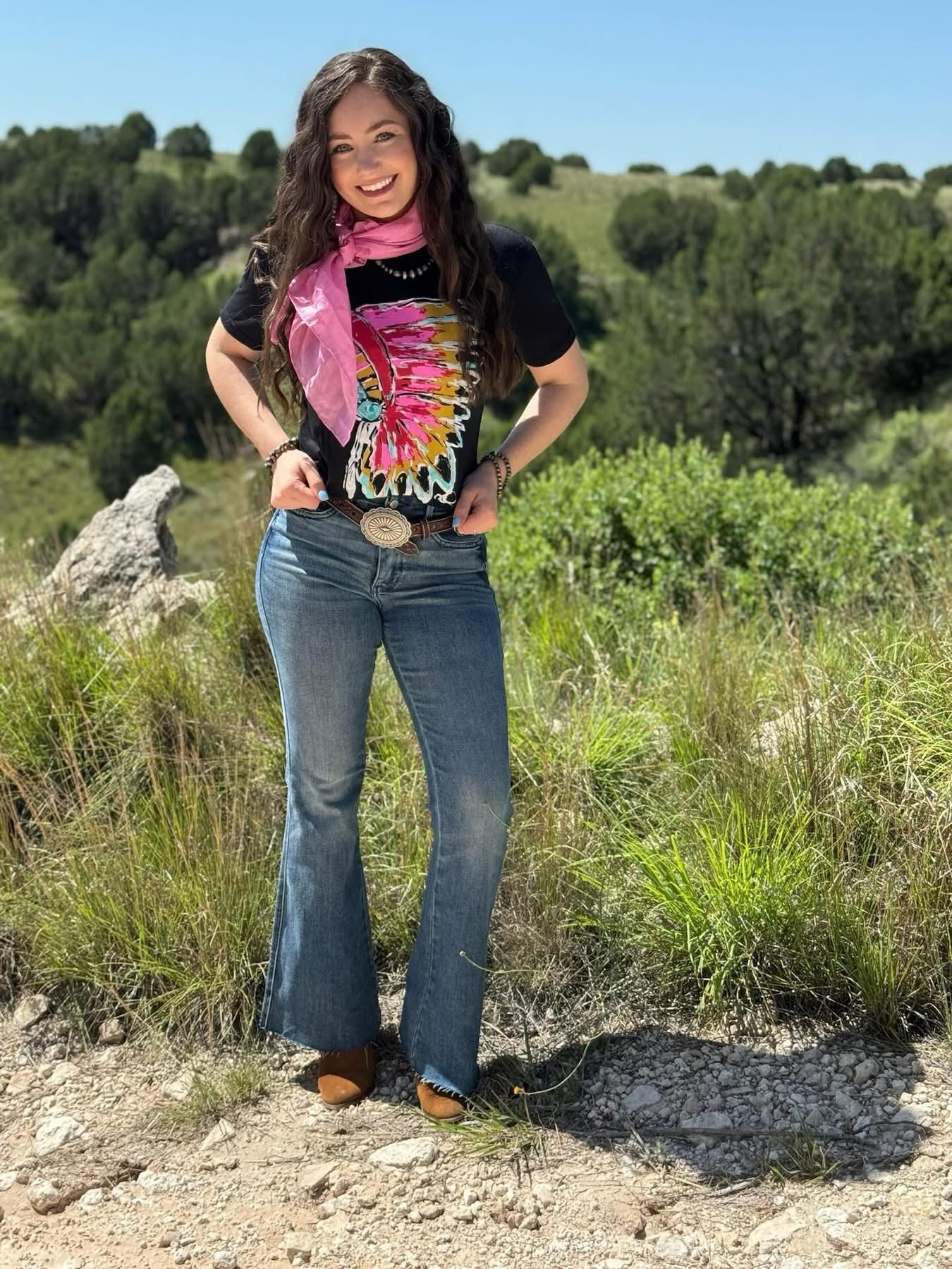 Bright Headdress Graphic Tee-Texas True Threads-Stuffology - Where Vintage Meets Modern, A Boutique for Real Women in Crosbyton, TX