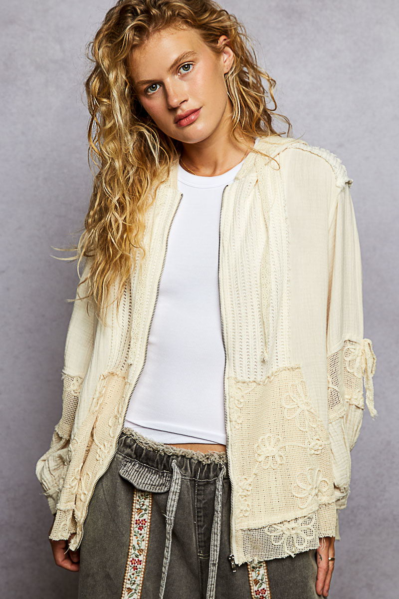 POL Clothing Double Gauze A-Line Woven Top-Shirt / Jacket-POL Clothing-Stuffology - Where Vintage Meets Modern, A Boutique for Real Women in Crosbyton, TX