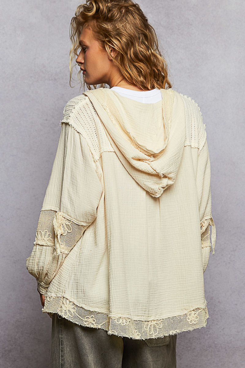 POL Clothing Double Gauze A-Line Woven Top-Shirt / Jacket-POL Clothing-Stuffology - Where Vintage Meets Modern, A Boutique for Real Women in Crosbyton, TX