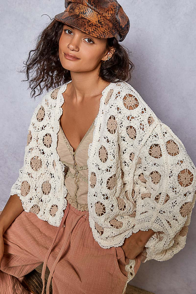 POL Clothing Cream/Latte Cardigan-Sweater Cardigan-POL Clothing-Stuffology - Where Vintage Meets Modern, A Boutique for Real Women in Crosbyton, TX