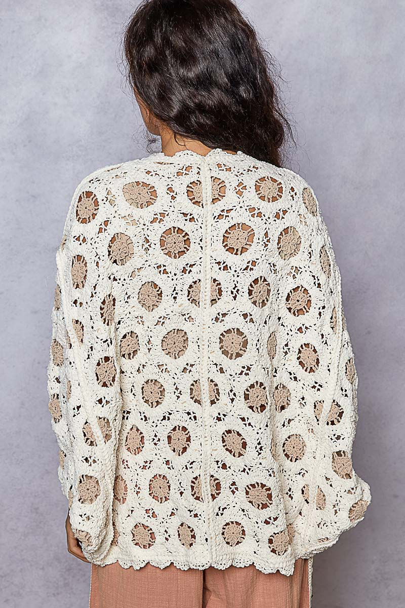 POL Clothing Cream/Latte Cardigan-Sweater Cardigan-POL Clothing-Stuffology - Where Vintage Meets Modern, A Boutique for Real Women in Crosbyton, TX