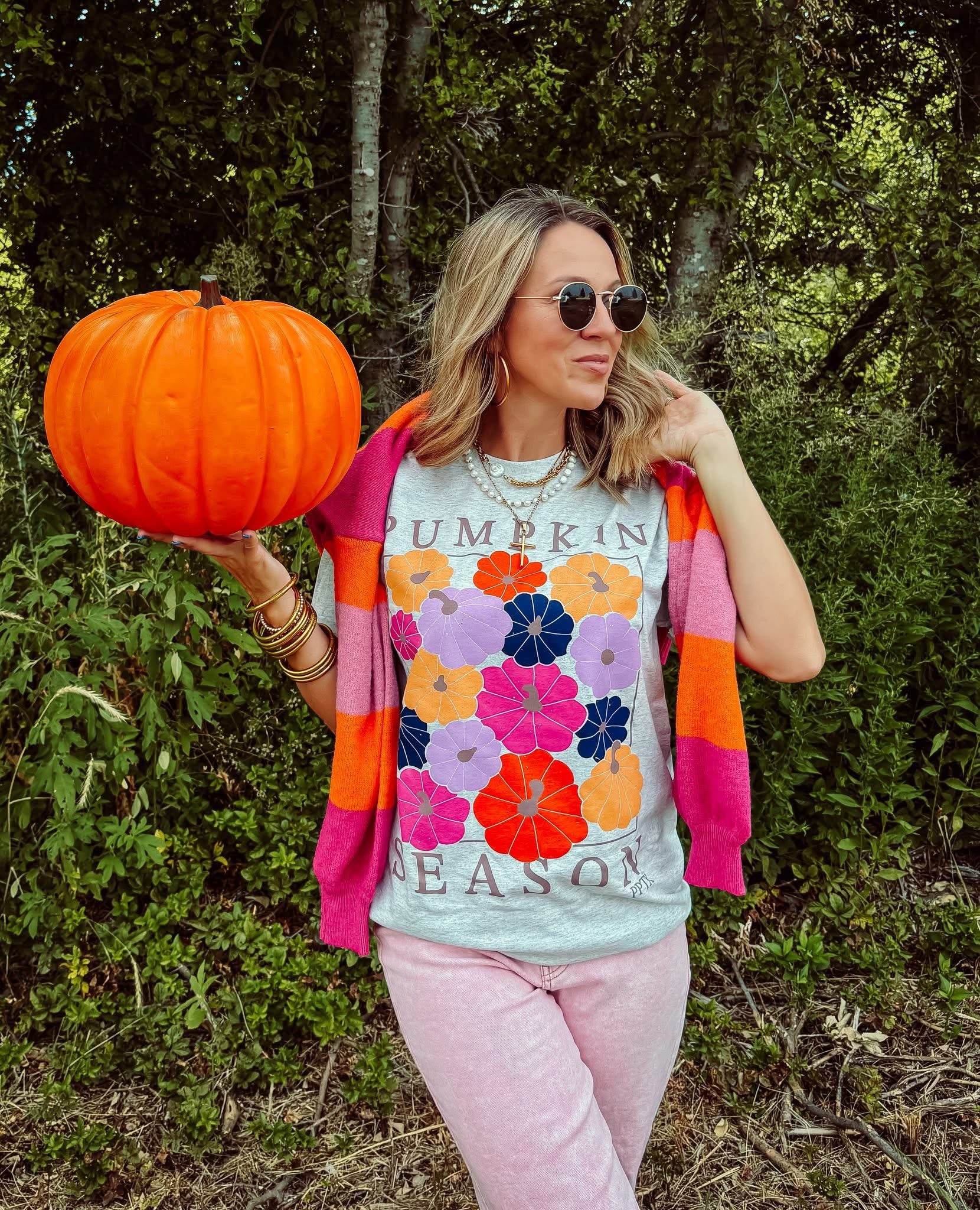 Pumpkin Season Graphic Tee-Graphic Tees-Prickly Pear TX-Stuffology - Where Vintage Meets Modern, A Boutique for Real Women in Crosbyton, TX