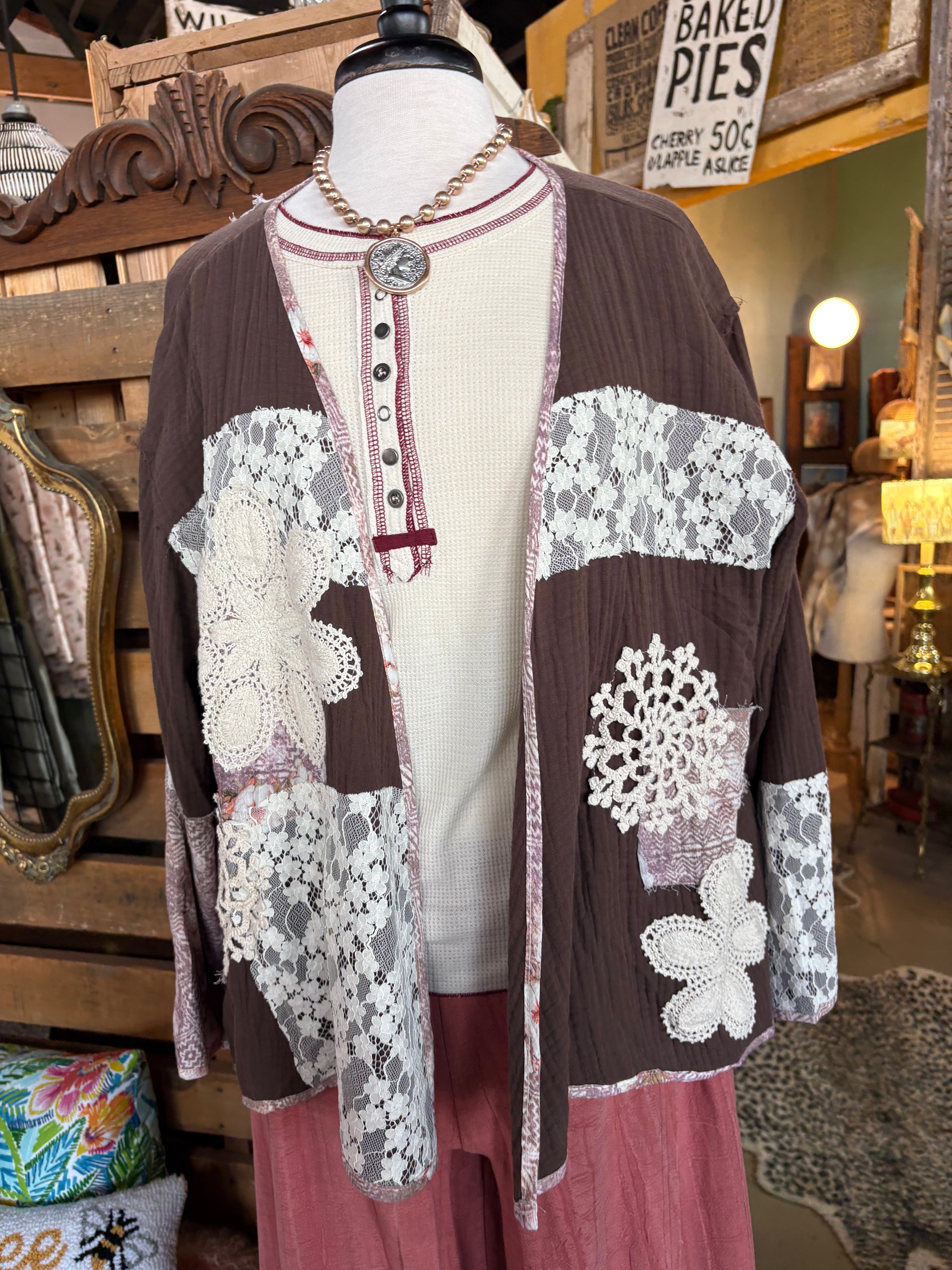 POL Clothing Choco Relaxed Fit Cardigan-Cardigan-POL Clothing-Stuffology - Where Vintage Meets Modern, A Boutique for Real Women in Crosbyton, TX