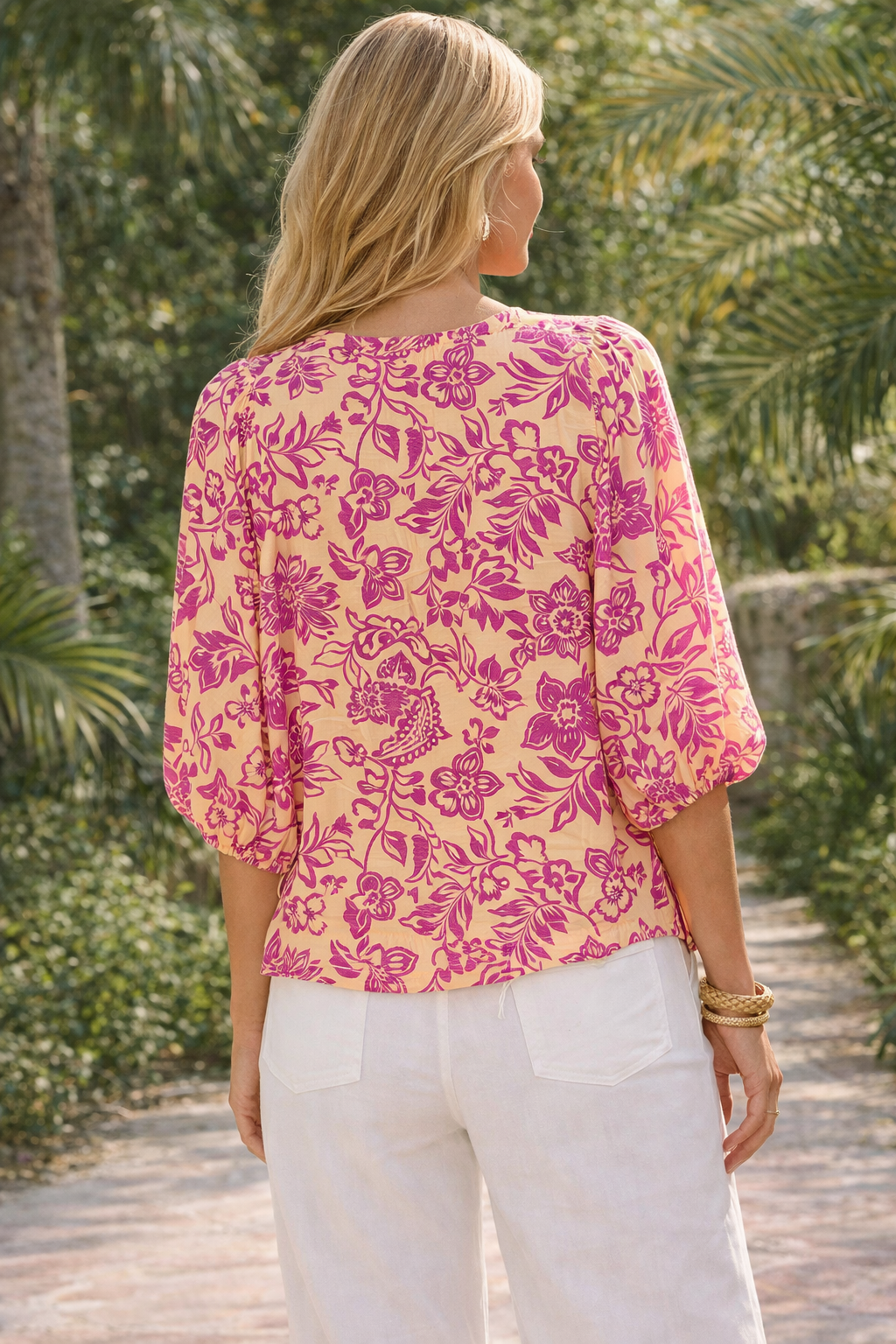 Orchid Wave Boho Printed Top-TOP-Oddi-Stuffology - Where Vintage Meets Modern, A Boutique for Real Women in Crosbyton, TX