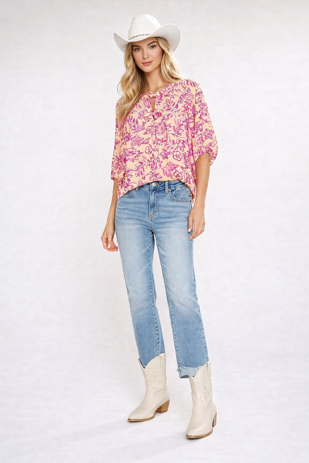 Orchid Wave Boho Printed Top-TOP-Oddi-Stuffology - Where Vintage Meets Modern, A Boutique for Real Women in Crosbyton, TX