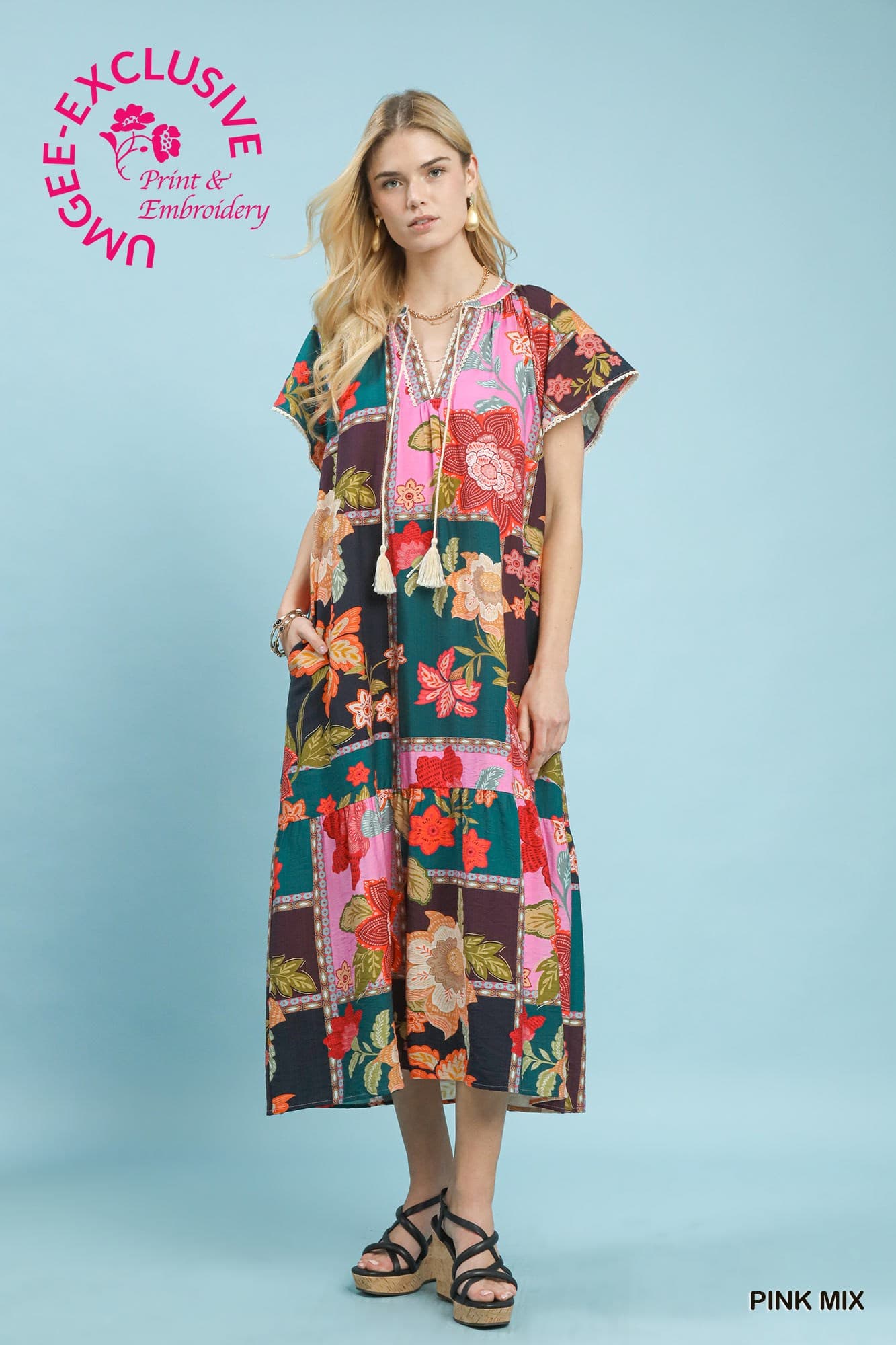 Patchwork Floral Maxi Dress-Dresses-Umgee-Stuffology - Where Vintage Meets Modern, A Boutique for Real Women in Crosbyton, TX