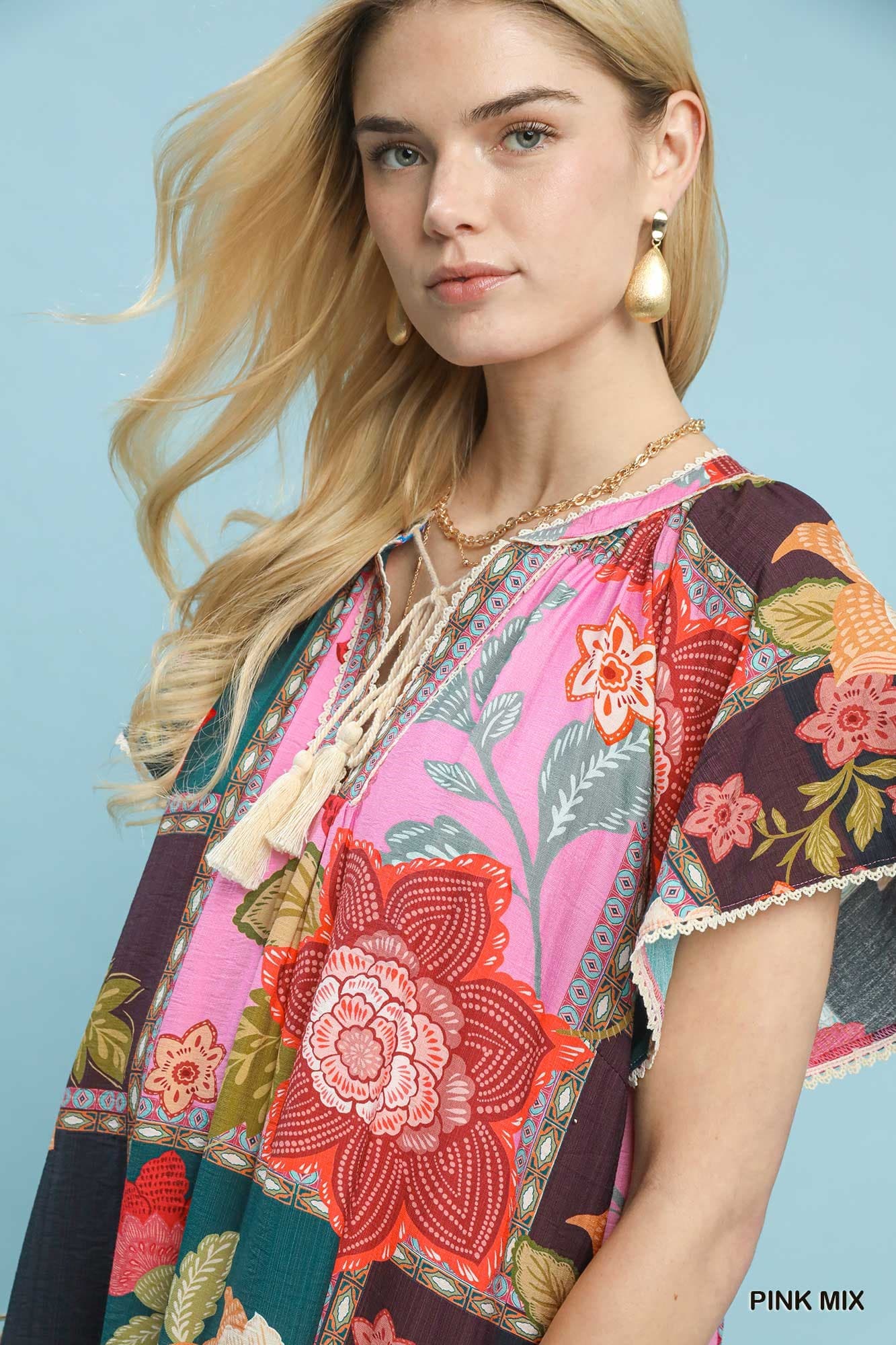 Patchwork Floral Maxi Dress-Dresses-Umgee-Stuffology - Where Vintage Meets Modern, A Boutique for Real Women in Crosbyton, TX