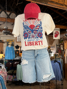 America Butterfly-Graphic Tees-Branded Cotton-Stuffology - Where Vintage Meets Modern, A Boutique for Real Women in Crosbyton, TX