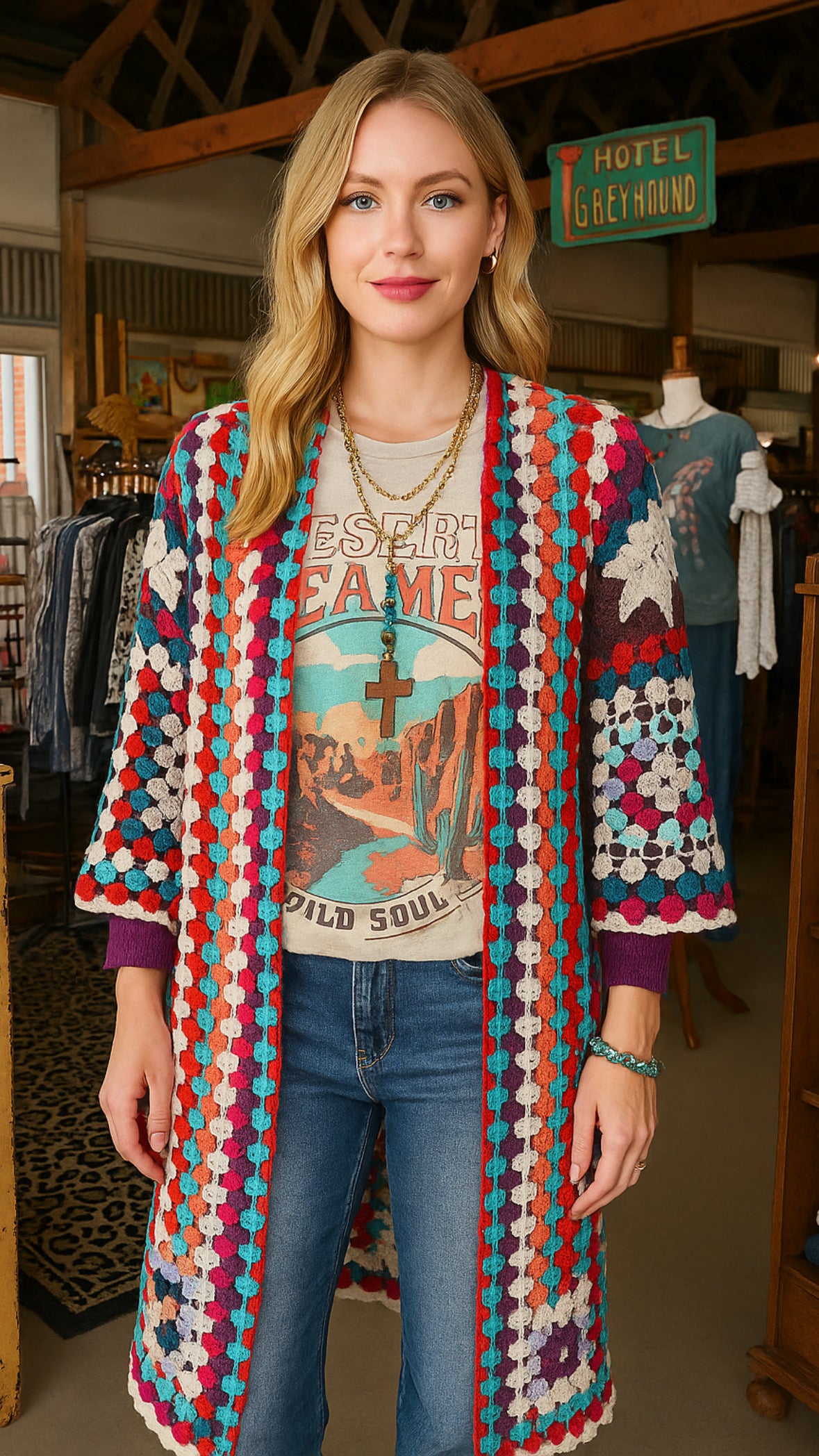 Desert Dreamer Graphic Top-Graphic Tees-Lotus Fashion Collection-Stuffology - Where Vintage Meets Modern, A Boutique for Real Women in Crosbyton, TX