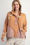 Floral Patchwork Mineral Wash Pullover-Pullover Top-Easel-Stuffology - Where Vintage Meets Modern, A Boutique for Real Women in Crosbyton, TX