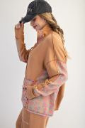 Floral Patchwork Mineral Wash Pullover-Pullover Top-Easel-Stuffology - Where Vintage Meets Modern, A Boutique for Real Women in Crosbyton, TX