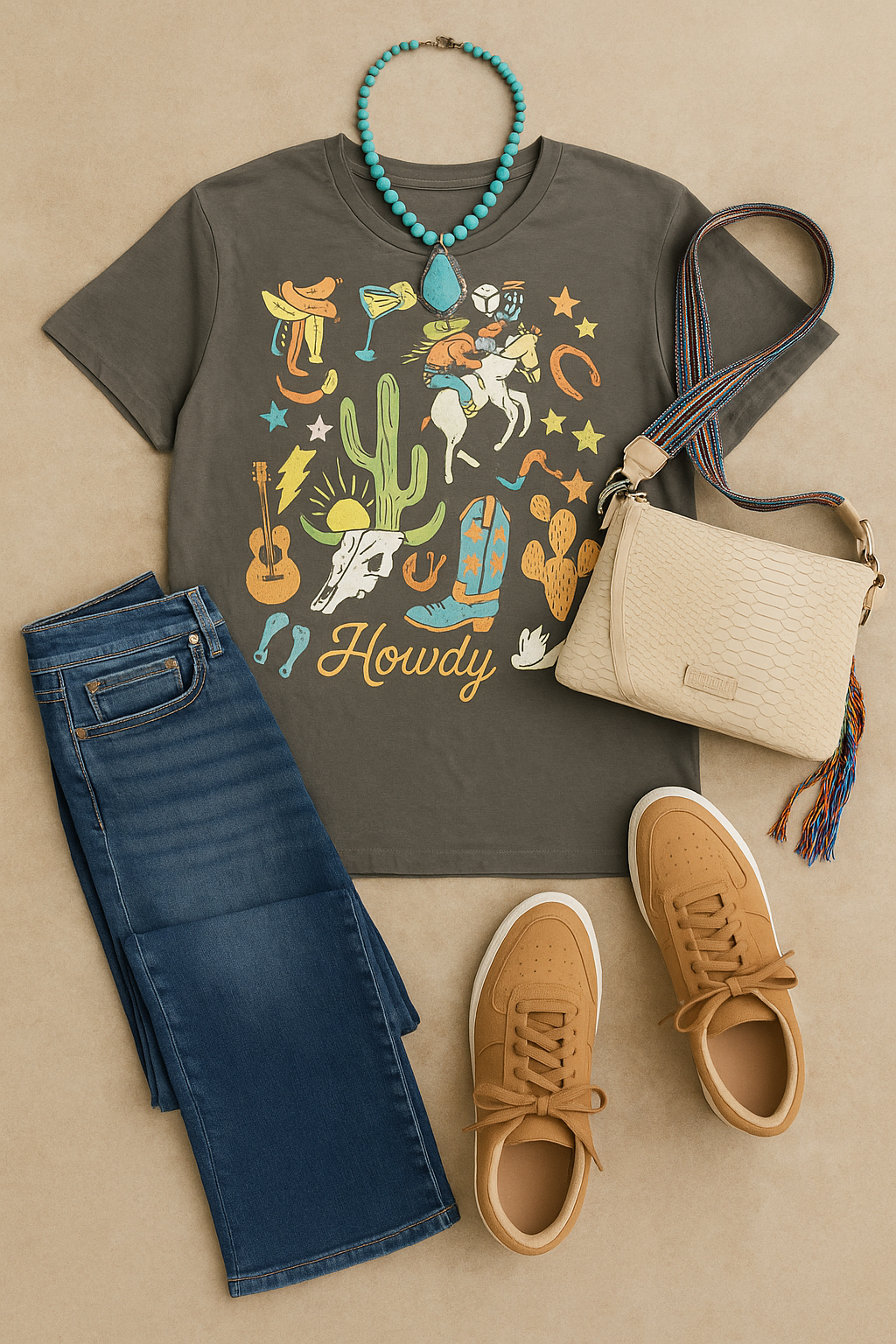 Howdy Western Graphic Top-Graphic Tees-Lotus Fashion Collection-Stuffology - Where Vintage Meets Modern, A Boutique for Real Women in Crosbyton, TX