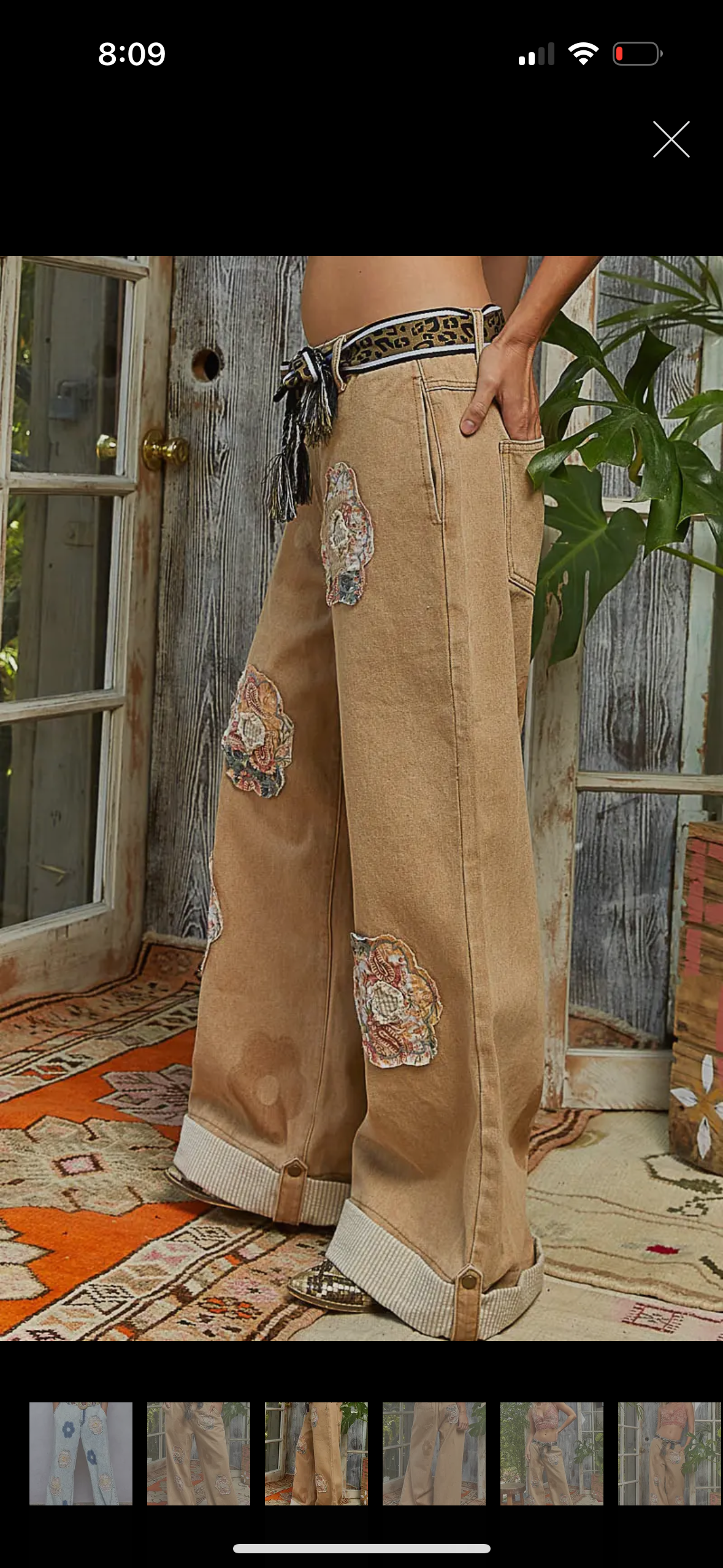 POL Clothing Floral Patchwork Rolled Hem Pants-Pants-POL Clothing-Stuffology - Where Vintage Meets Modern, A Boutique for Real Women in Crosbyton, TX